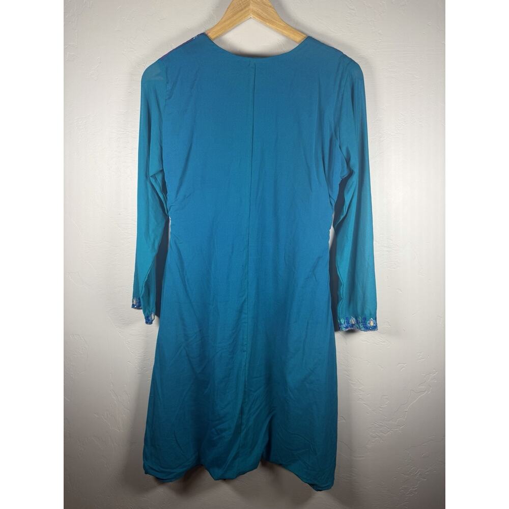 Women’s Vintage Purple To Teal Fade Size M Geeta Jethi Tunic Top Dress - Picture 7 of 13